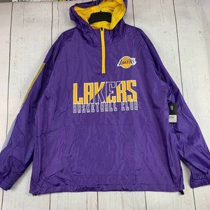 Los Angeles LA Lakers NBA XL Purple 1/4 Zip‎ Windbreaker Jacket New Men